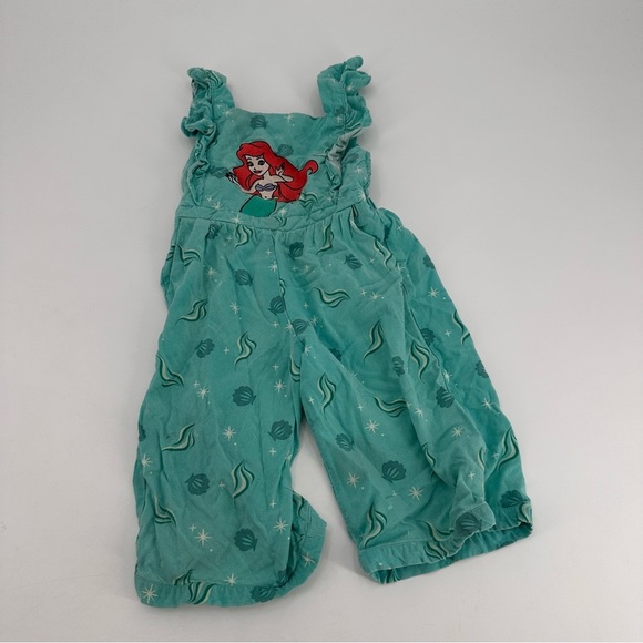 Disney Ariel Embroidered Overalls Size 4T FLAWS - Picture 2 of 6